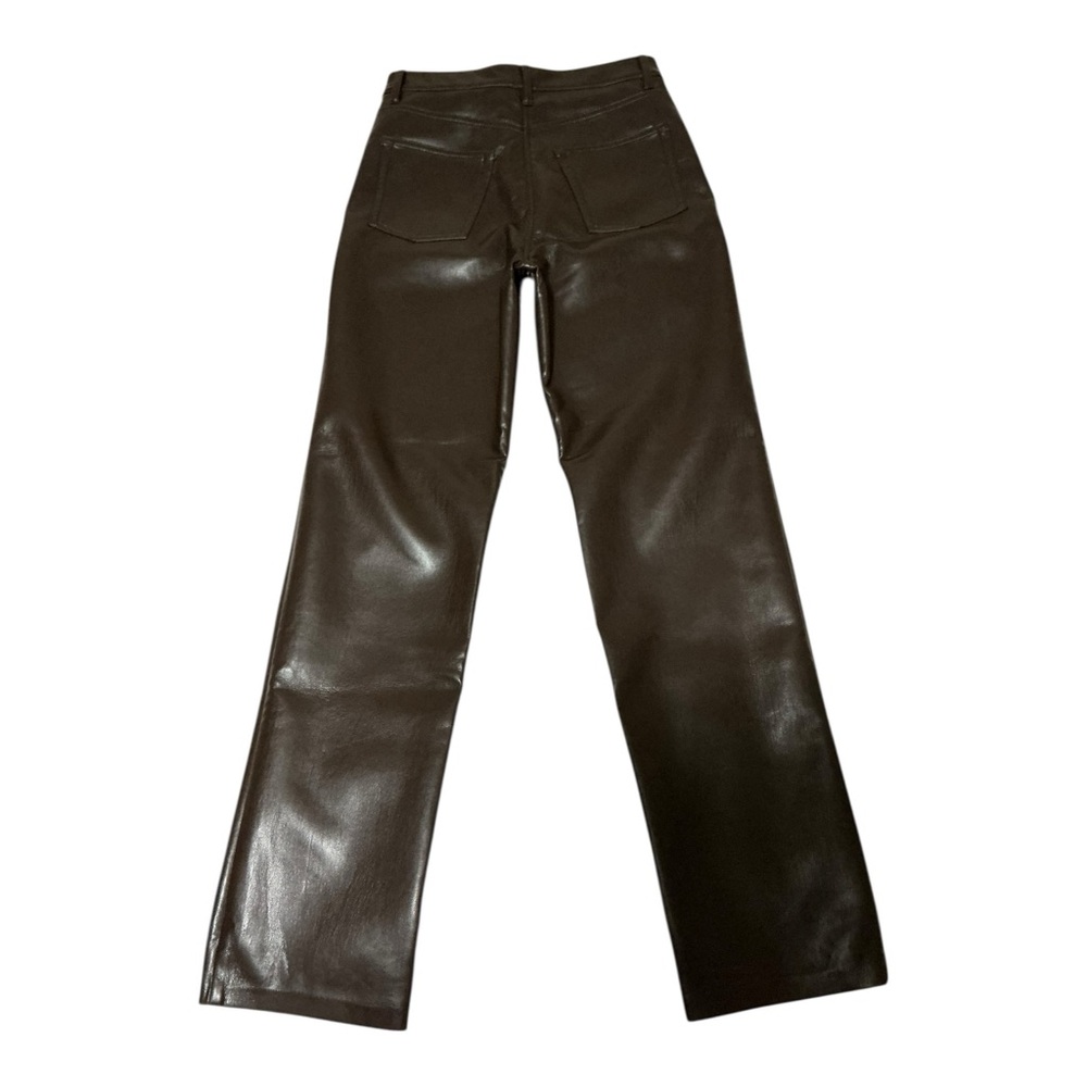 Aritzia Wilfred Dark Brown Faux Leather Pants - Picture 3 of 9